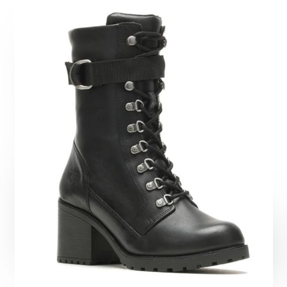 Harley-Davidson Leather Marinda 9" Lace Up Riding Boots Sz 11 NWT - Picture 1 of 10